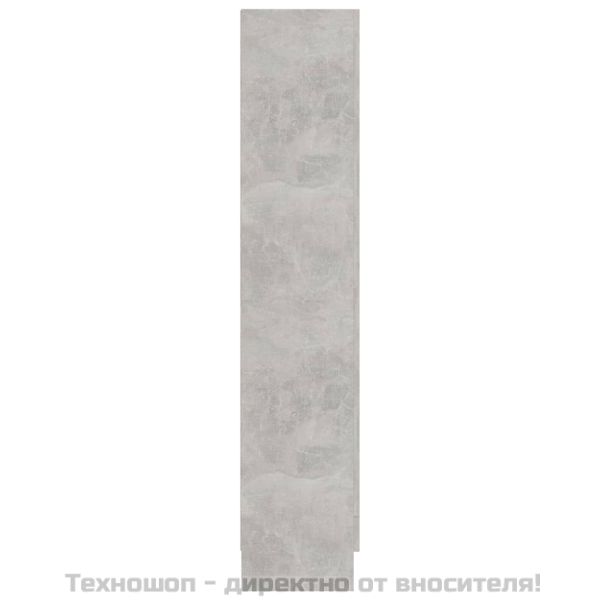 Шкаф витрина, бетонно сив, 82,5x30,5x150 см, ПДЧ