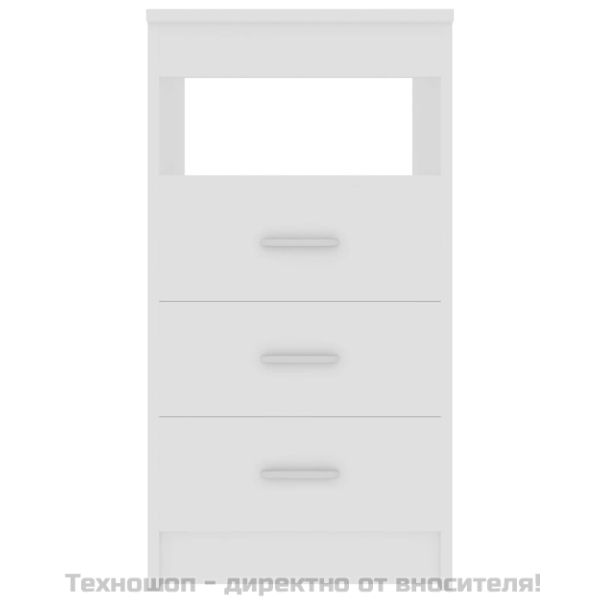 Шкаф с чекмеджета, бял, 40x50x76 см, инженерна дървесина