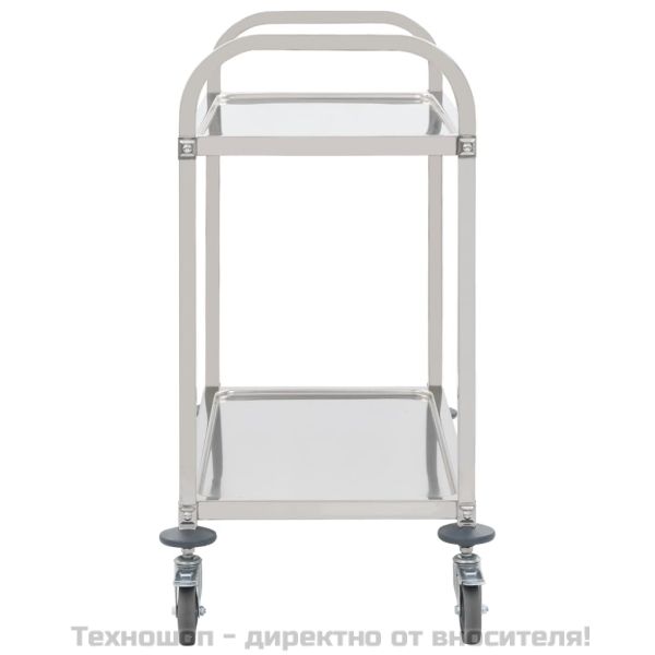 Кухненска количка с 2 рафта, 95x45x83,5 см, неръждаема стомана