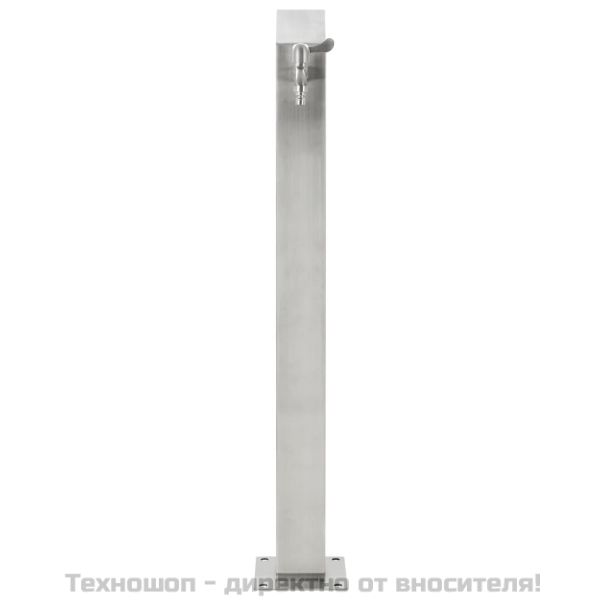Градинска чешма, неръждаема стомана, квадратна колона, 95 см