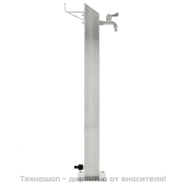 Градинска чешма, неръждаема стомана, квадратна колона, 95 см