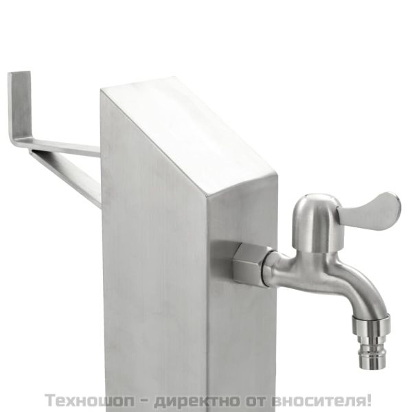 Градинска чешма, неръждаема стомана, квадратна колона, 95 см