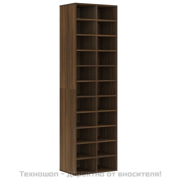 Шкаф за обувки, кафяв дъб, 54x34x183 см, инженерно дърво