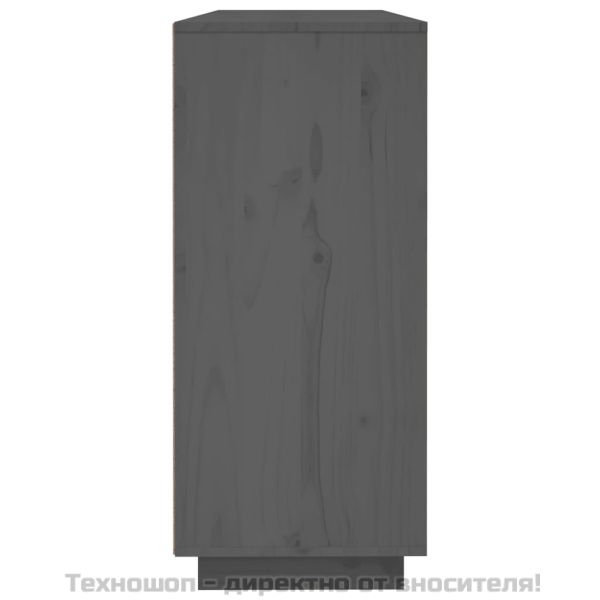 Сайдборд, сив, 120x35x80 см, бор масив