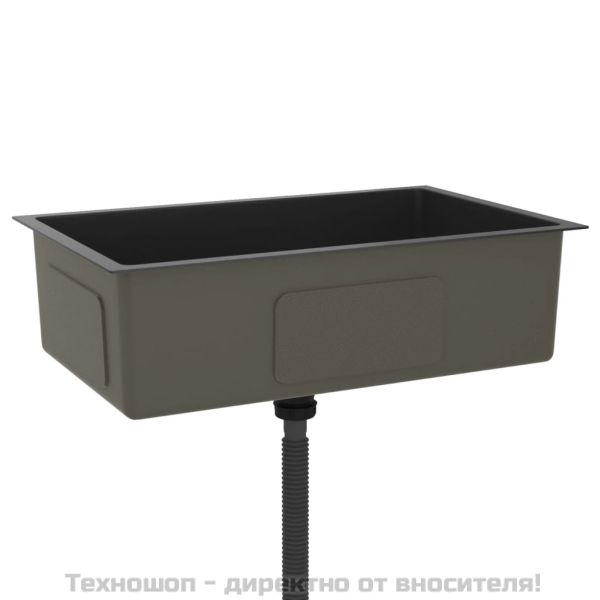 Ръчно изработена кухненска мивка, черна, неръждаема стомана