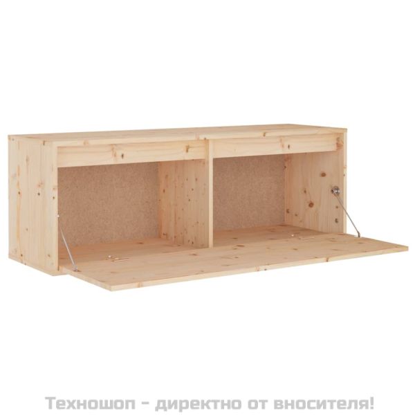Стенен шкаф, 100x30x35 см, борово дърво масив