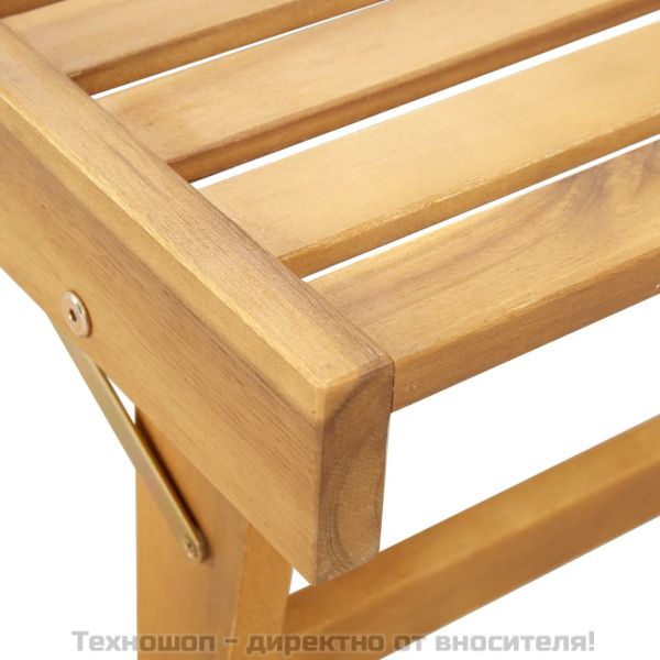 Сгъваем шезлонг с шалте, акациево дърво масив