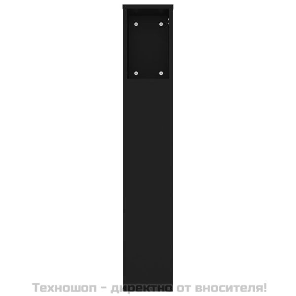 Табла за легло тип шкаф, черна, 180x18,5x104,5 см
