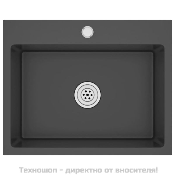 Ръчно изработена кухненска мивка, черна, неръждаема стомана