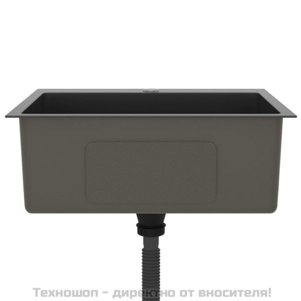 Ръчно изработена кухненска мивка, черна, неръждаема стомана