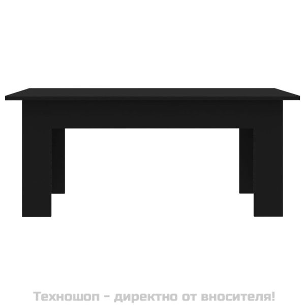 Маса за кафе, черна, 100x60x42 см, инженерно дърво