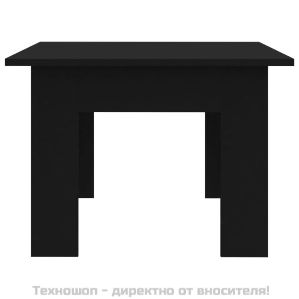 Маса за кафе, черна, 100x60x42 см, инженерно дърво