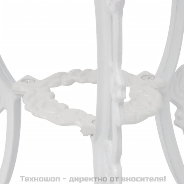 Бистро комплект, 3 части, лят алуминий, бял