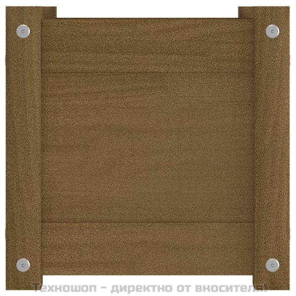 Градински сандък, меденокафяв, 31x31x31 см, бор масив