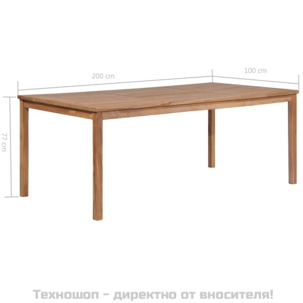 Градинска маса 200x100x77 см тиково дърво масив