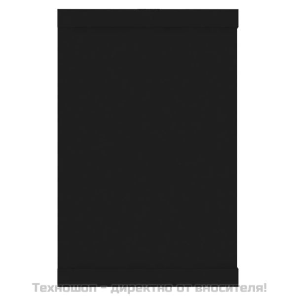 Стенни кубични рафтове, 2 бр, черни, 60x15x23см инженерно дърво