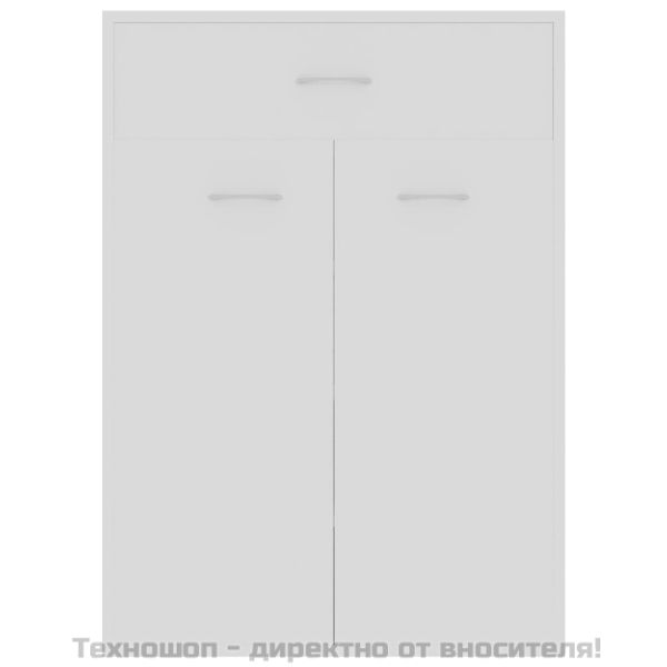 Шкаф за обувки, бял, 60x35x84 см, инженерно дърво