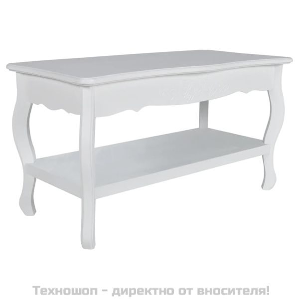 Маса за кафе на две нива, МДФ, бяла