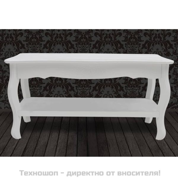 Маса за кафе на две нива, МДФ, бяла
