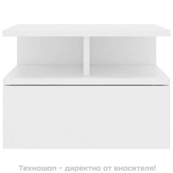 Нощни шкафчета за стена, 2 бр, бели, 40x31x27см инженерно дърво