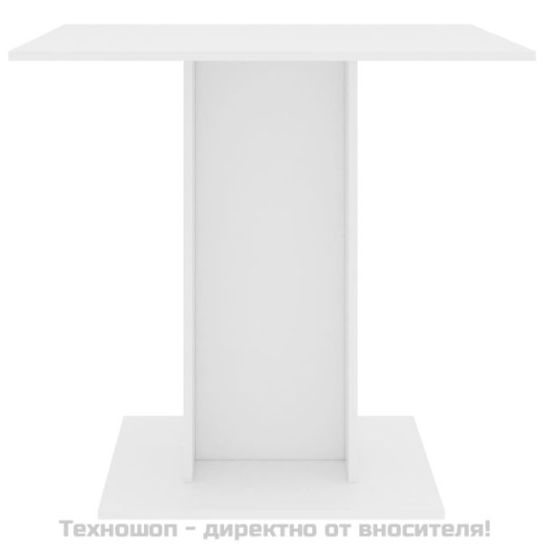 Трапезна маса, бяла, 80x80x75 см, инженерно дърво
