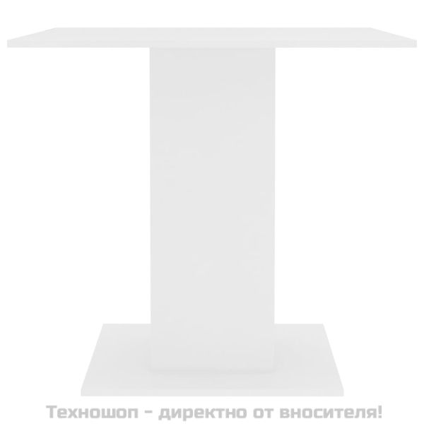 Трапезна маса, бяла, 80x80x75 см, инженерно дърво