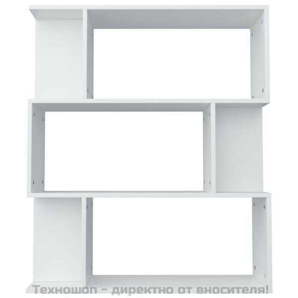 Библиотека/разделител за стая бяла 80x24x96 см инженерно дърво