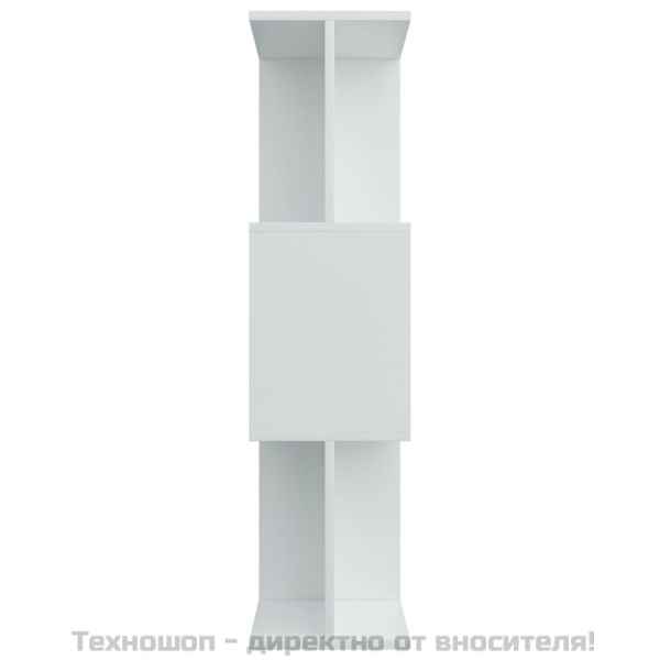 Библиотека/разделител за стая бяла 80x24x96 см инженерно дърво