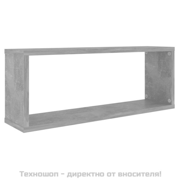 Стенни кубични рафтове, 4 бр, бетонно сиви, 60x15x23 см
