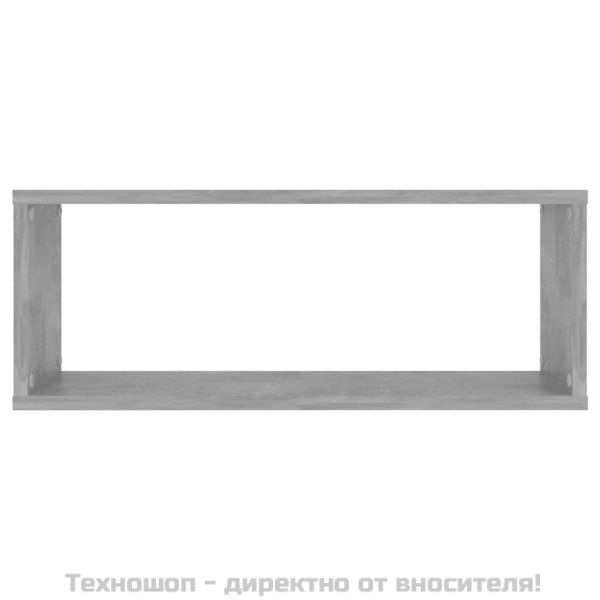 Стенни кубични рафтове, 4 бр, бетонно сиви, 60x15x23 см