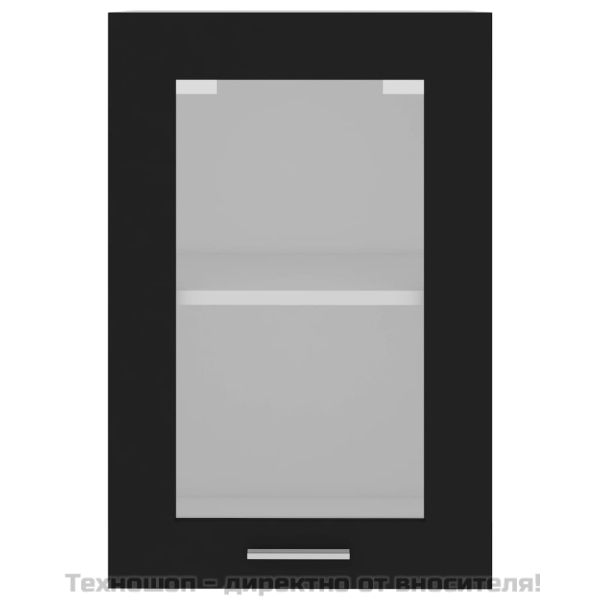 Висящ стъклен шкаф "Lyon", черен, 40x31x60 см, инженерно дърво