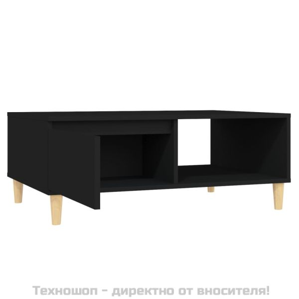 Кафе маса, черна, 90x60x35 см, инженерно дърво