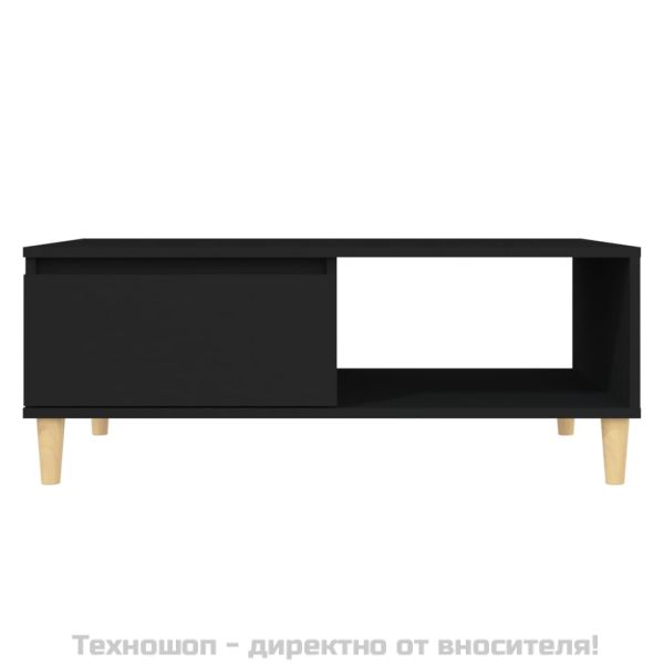 Кафе маса, черна, 90x60x35 см, инженерно дърво