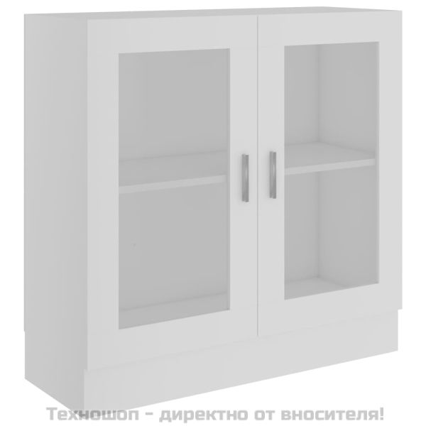 Шкаф витрина, бял, 82,5x30,5x80 см, ПДЧ