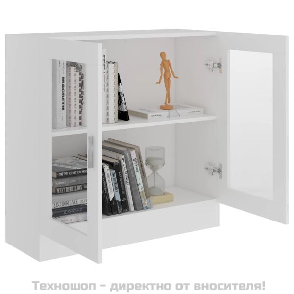 Шкаф витрина, бял, 82,5x30,5x80 см, ПДЧ