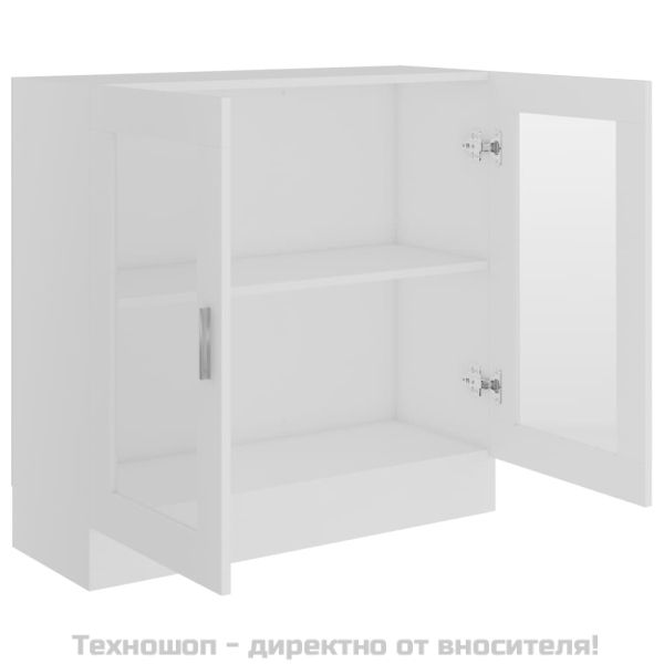 Шкаф витрина, бял, 82,5x30,5x80 см, ПДЧ