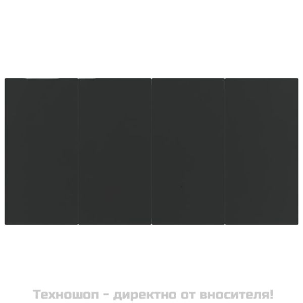 Градински трапезен комплект от 5 части, полиратан, тъмносив