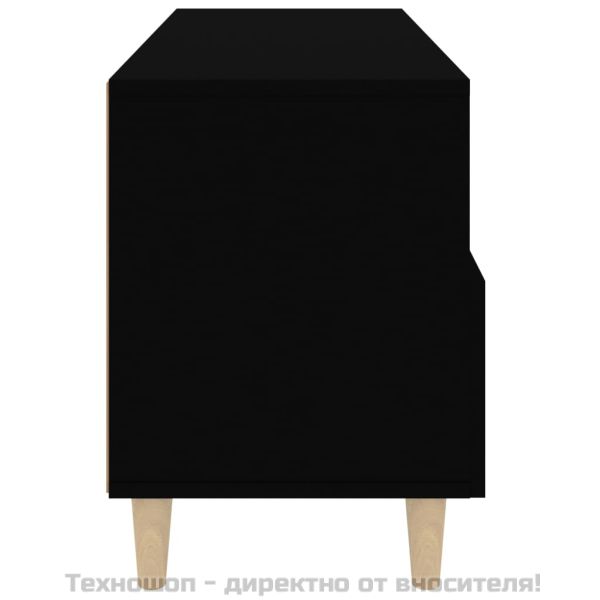 ТВ шкаф, черен, 80x36x50 см, инженерно дърво