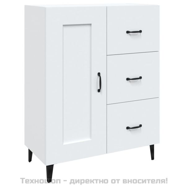 Сайдборд, бял, 69,5x34x90 см, инженерно дърво