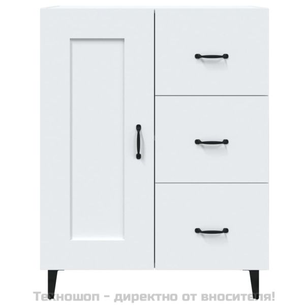 Сайдборд, бял, 69,5x34x90 см, инженерно дърво