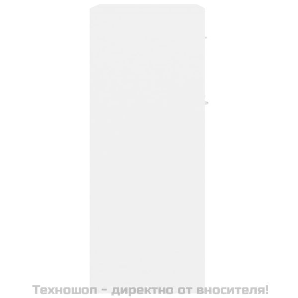 Сайдборд, бял, 60x30x75 см, инженерно дърво