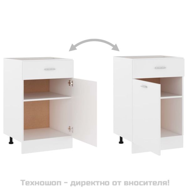 Шкаф с чекмеджета "Lyon", бял, 50x46x81,5 см, инженерно дърво