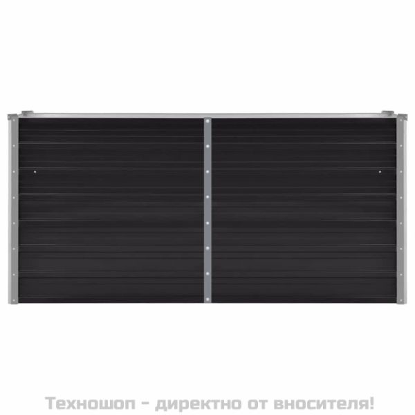 Градинска висока леха антрацит 160x40x77 см поцинкована стомана