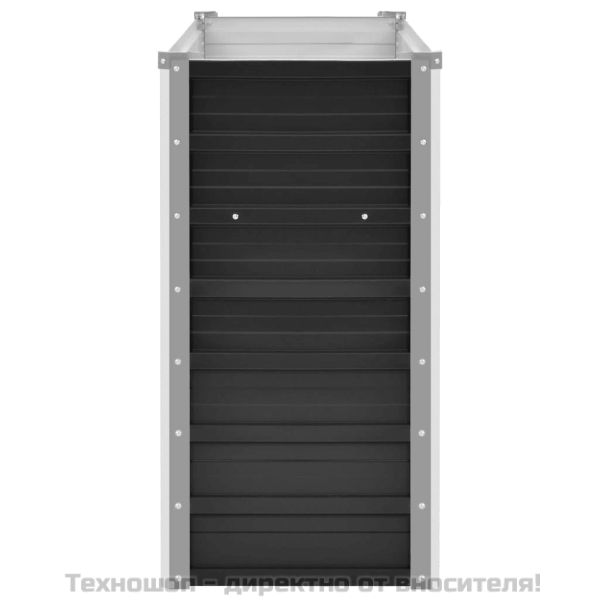 Градинска висока леха антрацит 160x40x77 см поцинкована стомана