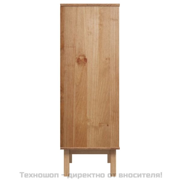 Висок шкаф OTTA, кафяво и бяло, 85x43x125 см, бор масив