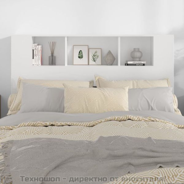 Табла за легло тип шкаф, бяла, 140x18,5x104,5 см