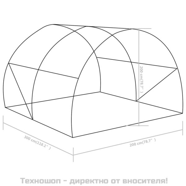 Оранжерия 6 м² 3x2x2 м