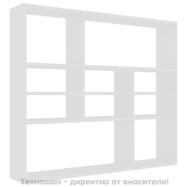 Стенен рафт, бял, 90x16x78 см, инженерно дърво