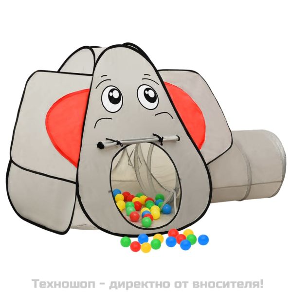 Детска палатка за игра слонче, сива, 174x86x101 см