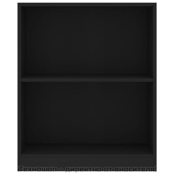 Етажерка за книги, черна, 60x24x76 см, инженерно дърво